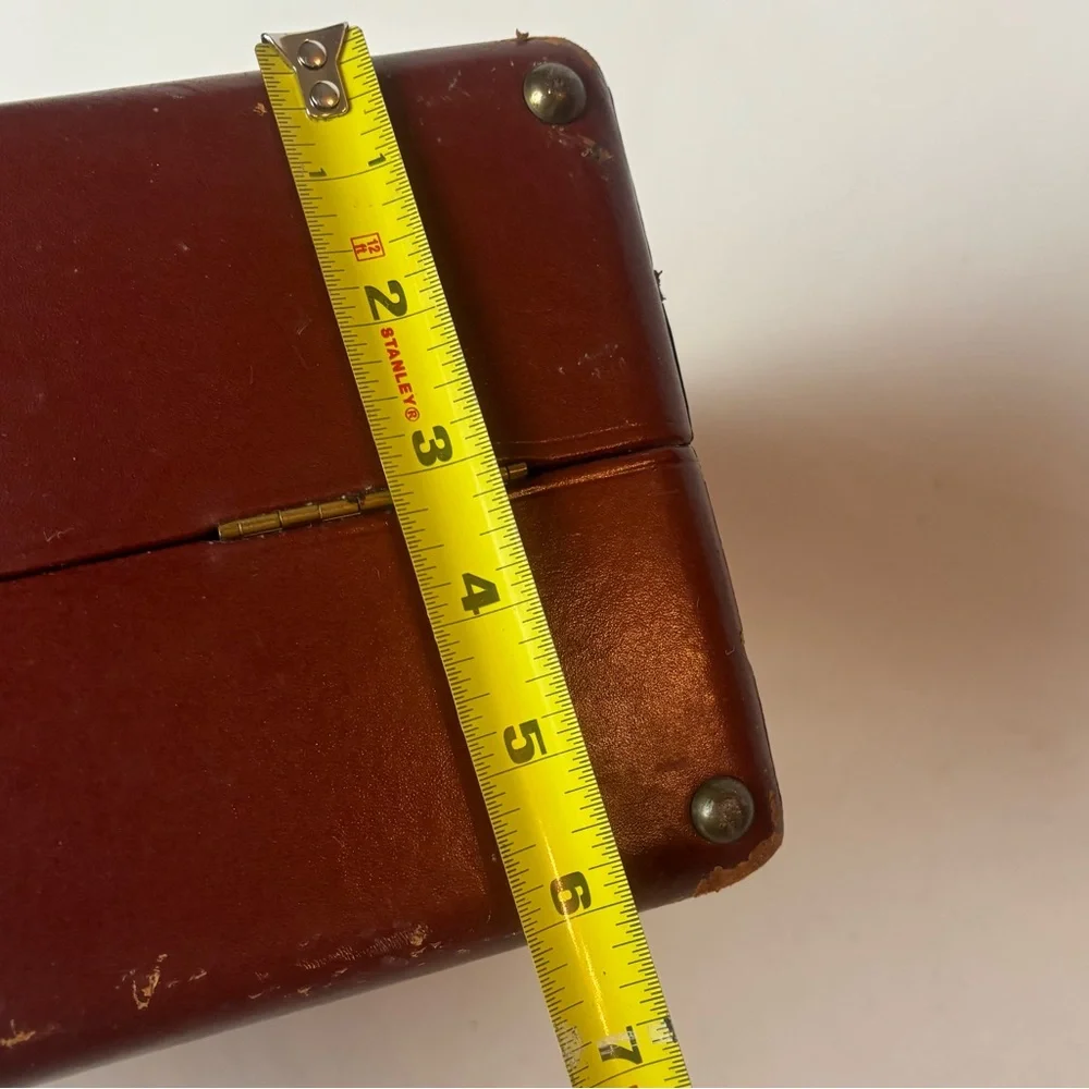 Vintage Sophisti Case Brown Leather Men’s Travel Train Case Toiletries Overnight